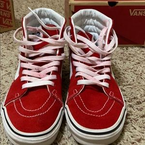 red & white high vans